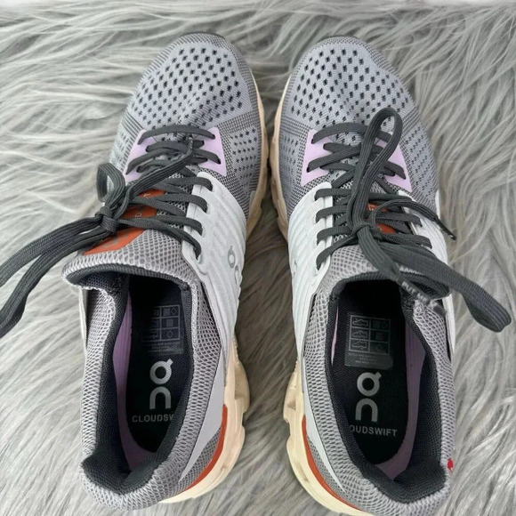 On Running Gray and Orange Performance Athletic Shoes - Picture 9 of 9